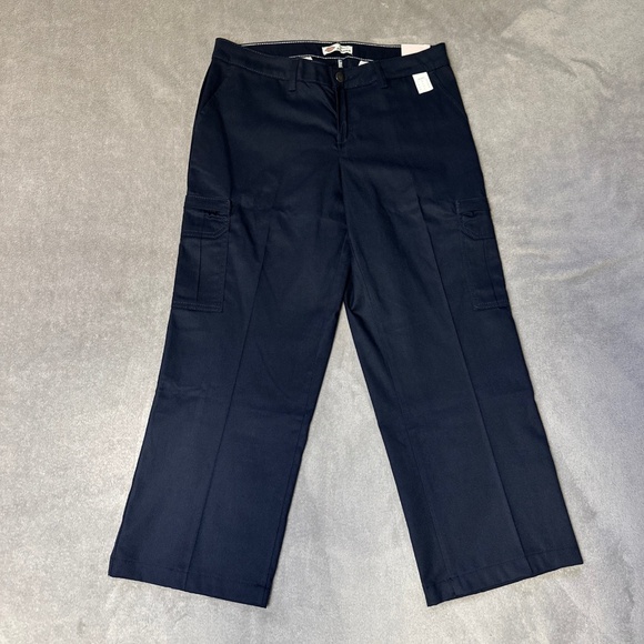 Dickies 8UU Womens Navy Blue Work Cargo Pants New Tags RN20697 Capris Ankle - Picture 1 of 10
